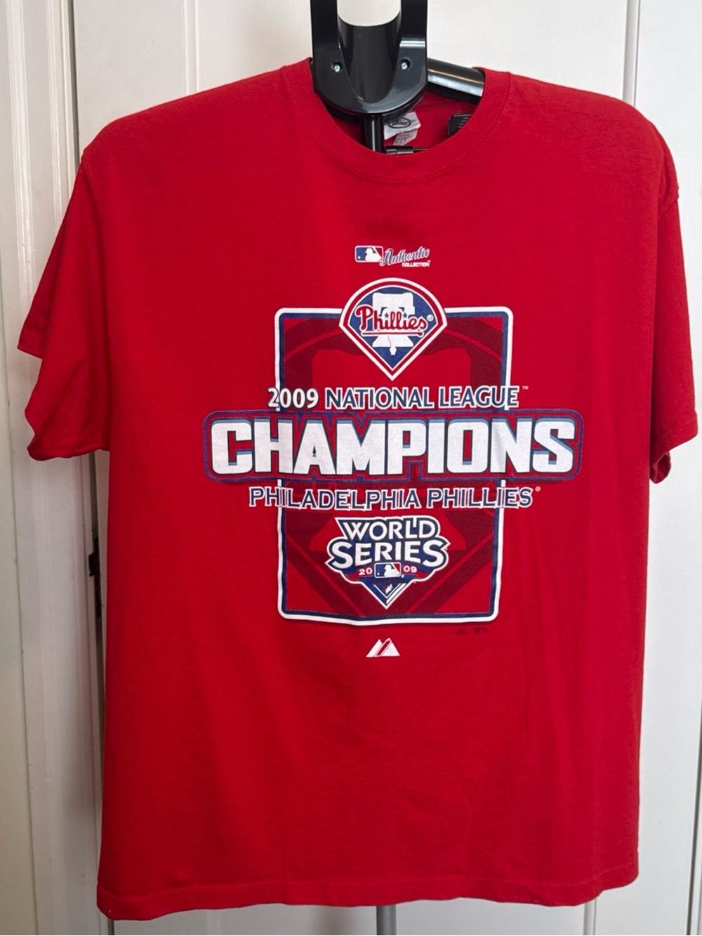 Philadelphia Phillies 2009 NL Champions vintage majestic t shirt Size Large